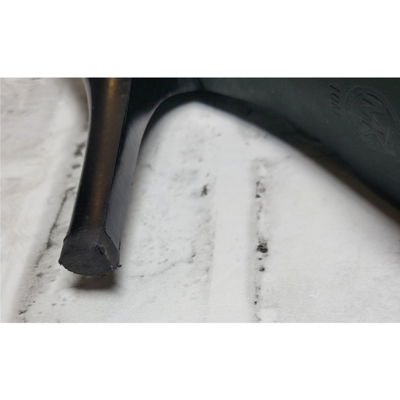 Michael Kors Women Black Peep Toe Heels Size 10M Gold Plaque Logo Label Platform - Picture 8 of 11